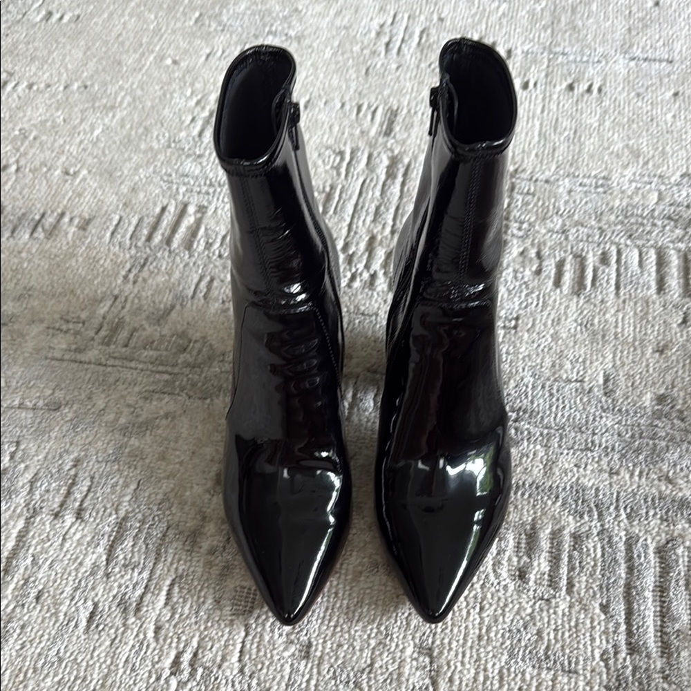 Loeffler Randall Black Patent Leather Ankle Booties